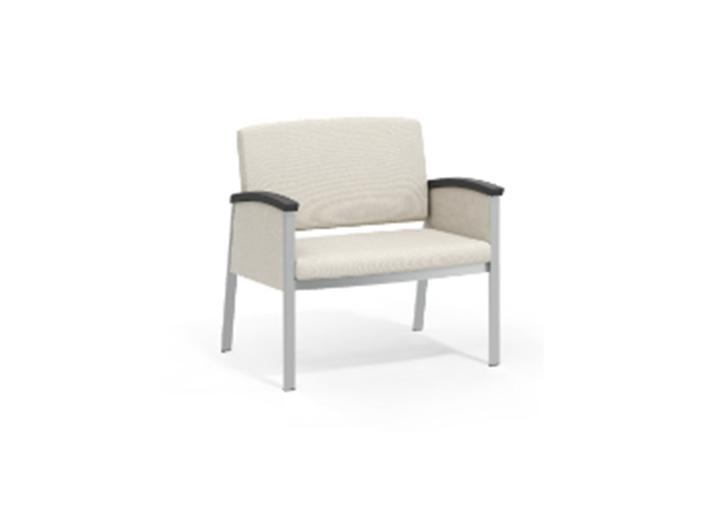 cream, silver and black bariatric waiting room chair