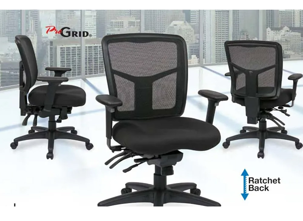 Pro Grid black mesh back fully adjustable task chairs