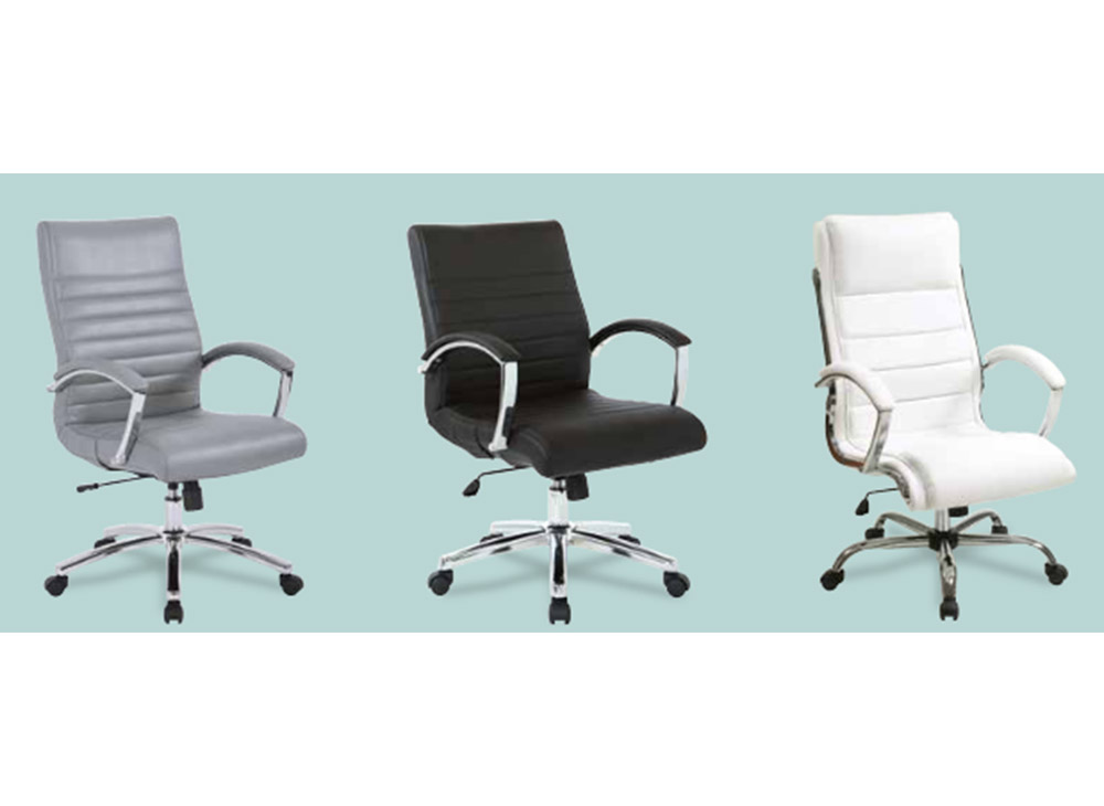 Contemporary grey, black and white task chairs