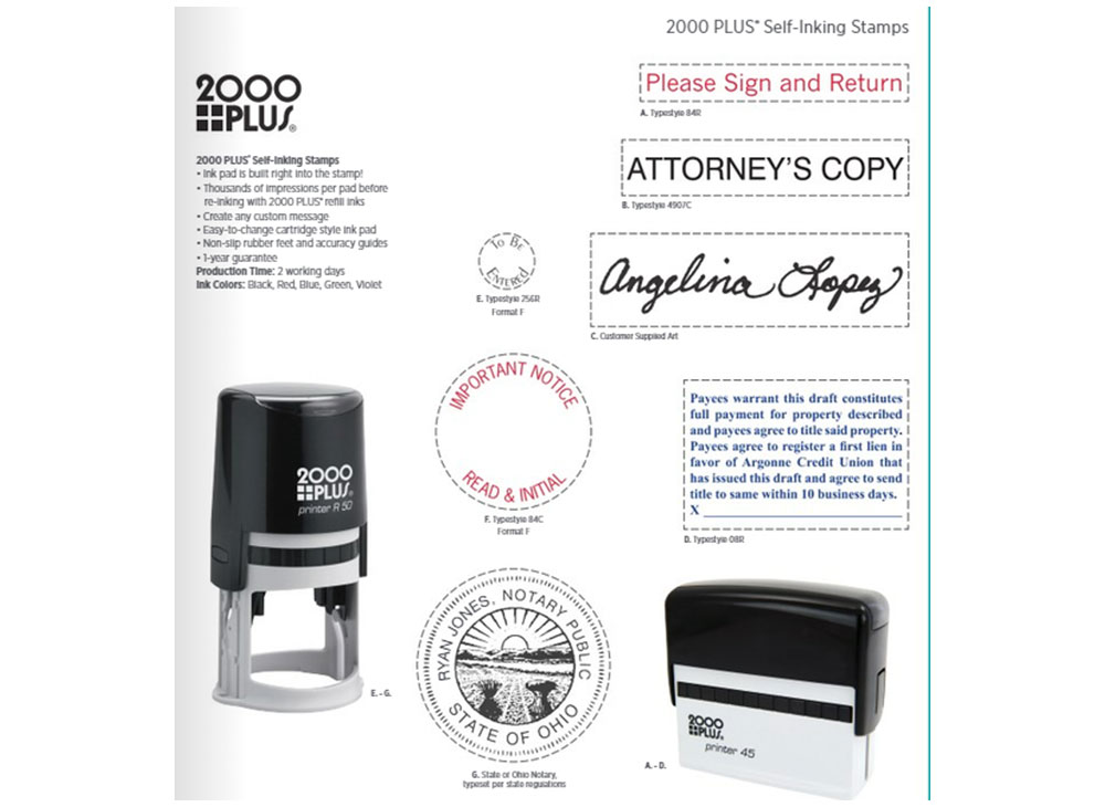 Seal stamps and signature stamps