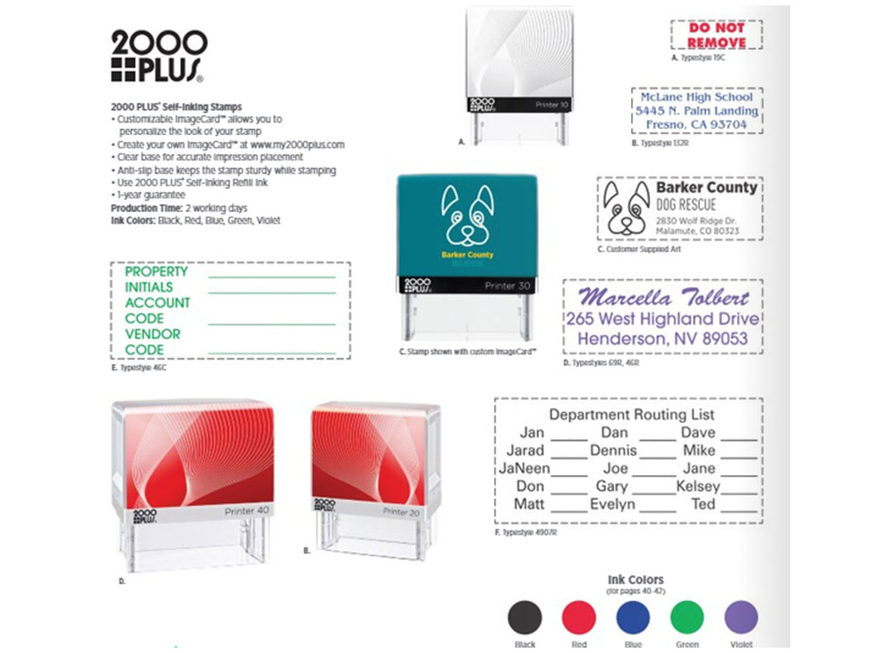 Varieties of address stamps