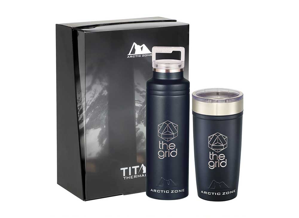 Titan stainless steel water flask and coffee tumbler