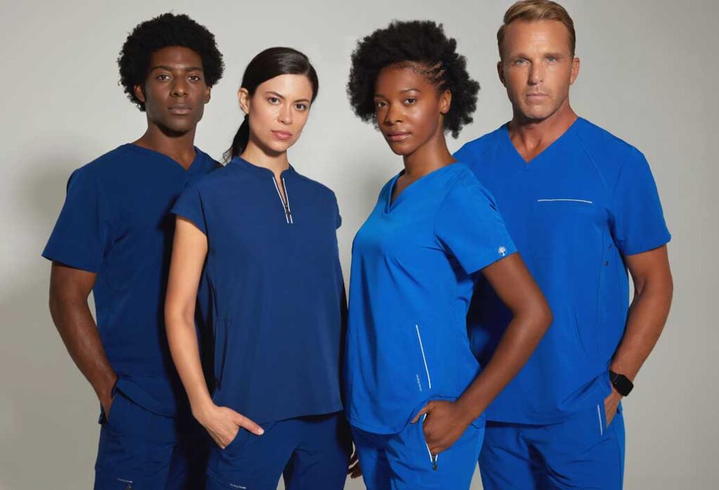 Medical professionals in scrubs